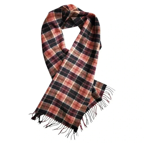 Lambswool Plaid Tartan Scarf Unisex Cozy Heritage Wool Winter Gift - Picture 2 of 8
